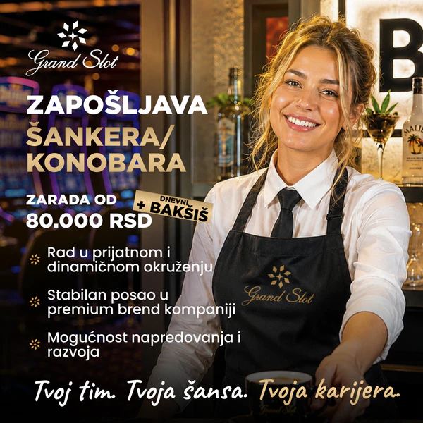 Grand Slot Club | Posao | Konobar/Šanker